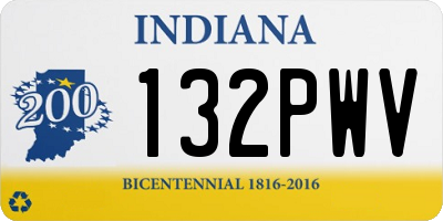 IN license plate 132PWV