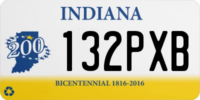 IN license plate 132PXB