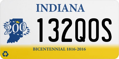 IN license plate 132QOS