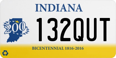 IN license plate 132QUT