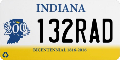 IN license plate 132RAD