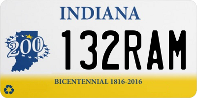 IN license plate 132RAM