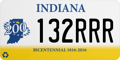 IN license plate 132RRR