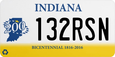IN license plate 132RSN