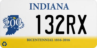 IN license plate 132RX