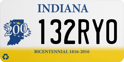 IN license plate 132RYO
