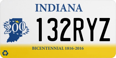 IN license plate 132RYZ