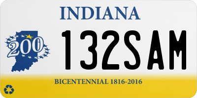 IN license plate 132SAM