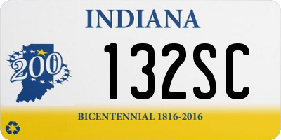 IN license plate 132SC