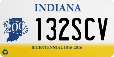 IN license plate 132SCV