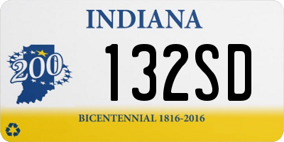 IN license plate 132SD