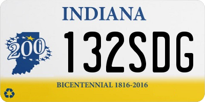 IN license plate 132SDG