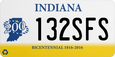 IN license plate 132SFS