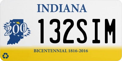 IN license plate 132SIM