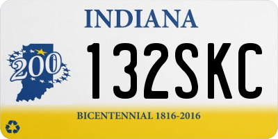 IN license plate 132SKC