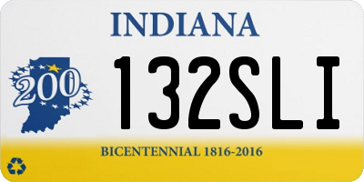 IN license plate 132SLI