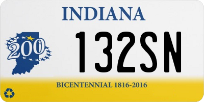 IN license plate 132SN