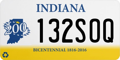 IN license plate 132SOQ