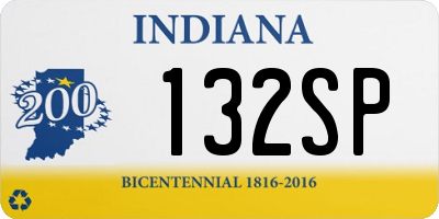 IN license plate 132SP