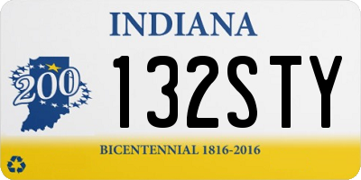 IN license plate 132STY