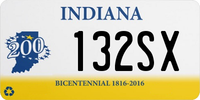 IN license plate 132SX