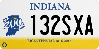 IN license plate 132SXA
