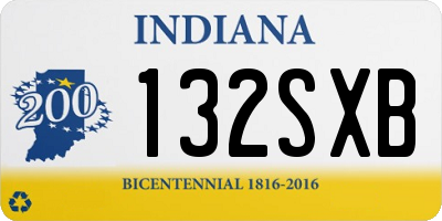 IN license plate 132SXB