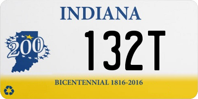 IN license plate 132T