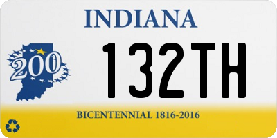 IN license plate 132TH