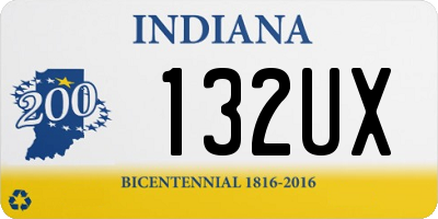 IN license plate 132UX