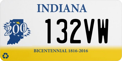 IN license plate 132VW