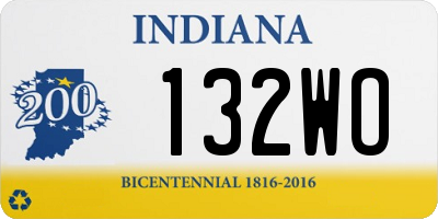 IN license plate 132WO