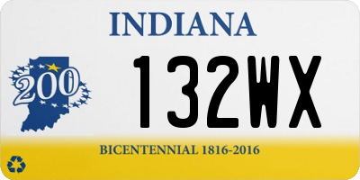 IN license plate 132WX