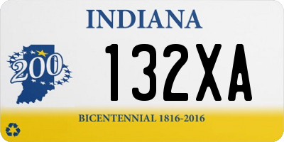 IN license plate 132XA