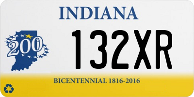 IN license plate 132XR