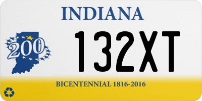 IN license plate 132XT