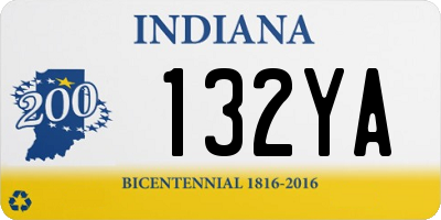 IN license plate 132YA