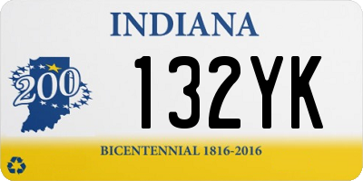 IN license plate 132YK