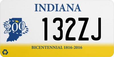 IN license plate 132ZJ