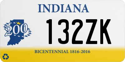 IN license plate 132ZK