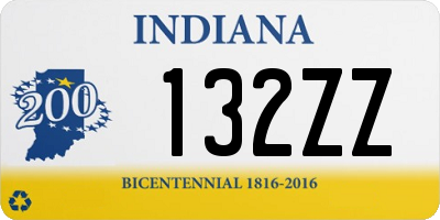 IN license plate 132ZZ