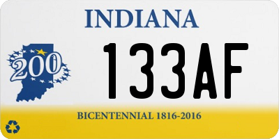 IN license plate 133AF