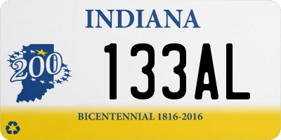 IN license plate 133AL