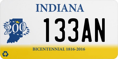 IN license plate 133AN