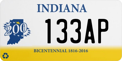 IN license plate 133AP