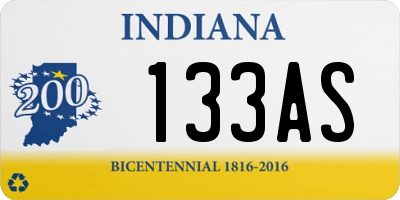 IN license plate 133AS