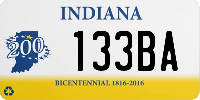 IN license plate 133BA