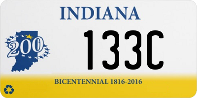 IN license plate 133C