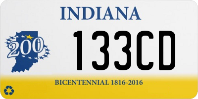 IN license plate 133CD