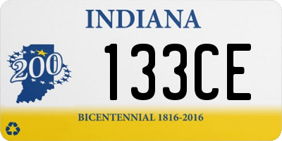 IN license plate 133CE
